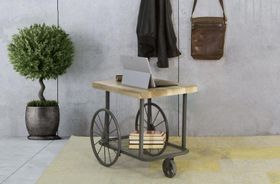 Tavolino da Caffè Rettangolare in Ferro e Legno - Giselle