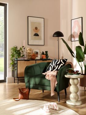 Loren Moss Green Armchair - Spring Greens - Portrait