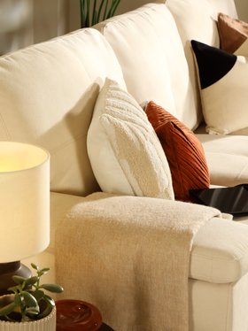 Kansas Ivory Plush L-Shape Sofa - Modern Sofas - Alt 2