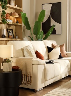 Kansas Ivory Plush L-Shape Sofa - Modern Sofas - Alt 3