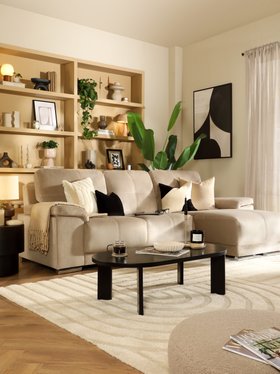Kansas Champagne Velvet L-Shape Sofa - Modern Sofas - Portrait