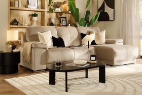 Kansas Champagne Velvet L-Shape Sofa - Modern Sofas - Landscape