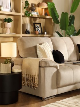 Kansas Champagne Velvet L-Shape Sofa - Modern Sofas - Alt 1