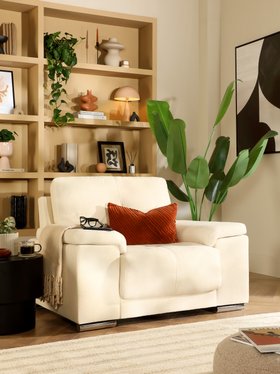 Kansas Ivory Plush Armchair - Modern Sofas - Portrait