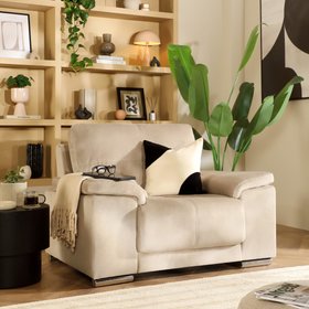 Kansas Champagne Velvet Armchair - Modern Sofas - Square