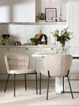 Gianna Champagne Velvet Dining Chair - Main Portrait