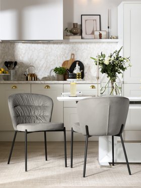 Gianna Grey Velvet Dining Chair - Main Portrait