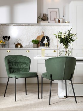 Gianna Moss Green Velvet Dining Chair - Main Portrait