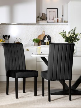 Salisbury Black Velvet Dining Chair - Main Portrait