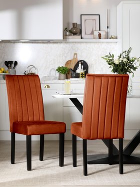 Salisbury Burnt Orange Velvet Dining Chair - Main Portrait