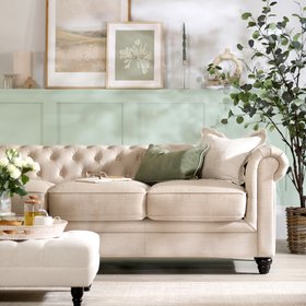 The Dales - Hampton Oatmeal Linen-Weave Sofa - Square 2