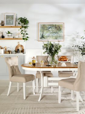 Spring Living - Townhouse Oak & White Dining Table With Bewley Chairs - Main Portrait