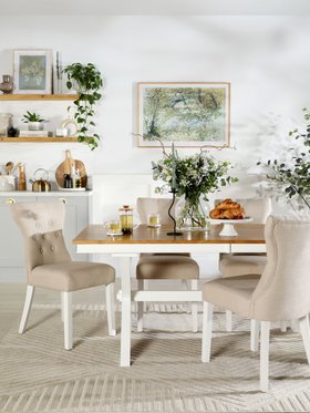Spring Living - Grange Oak & White Dining Table With Bewley Chairs - Main Portrait