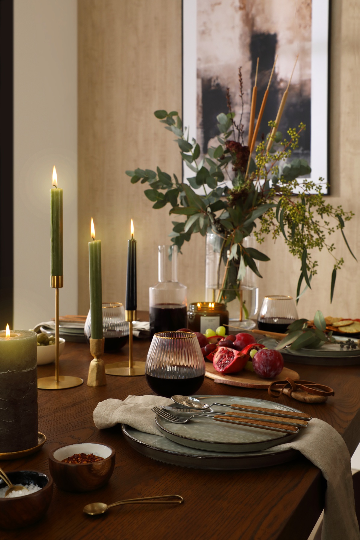 Addison Table - Earthy Neutrals Tablescape - Portrait