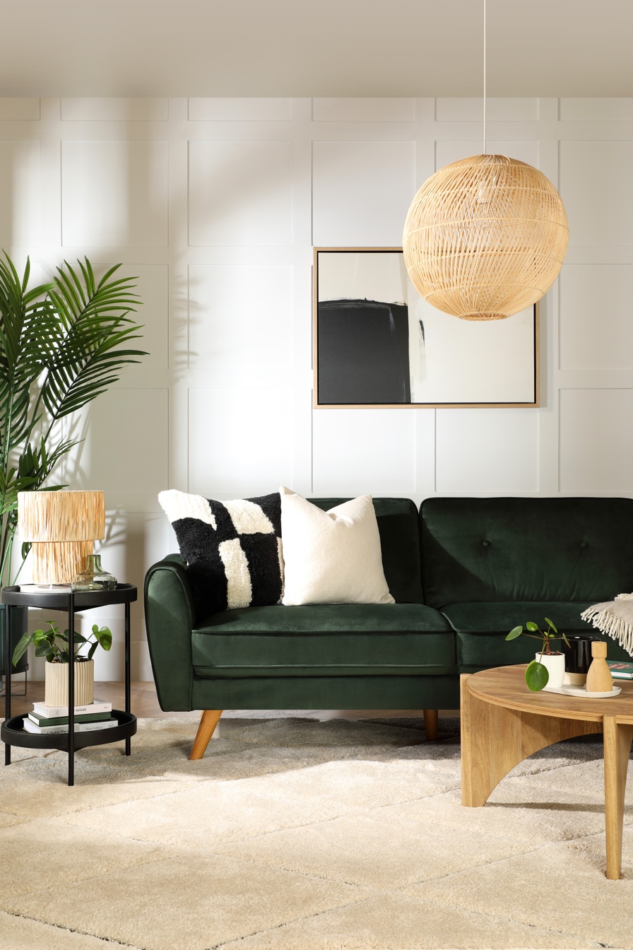 Harlow Green Velvet Sofa - Portrait