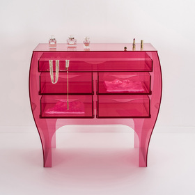 Comò Design Moderno Plexiglass Fucsia - Billy