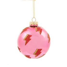 Pink Lightening Bolt Bauble
