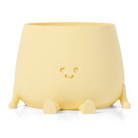 Small Pale Yellow Happy Face Plant Pot