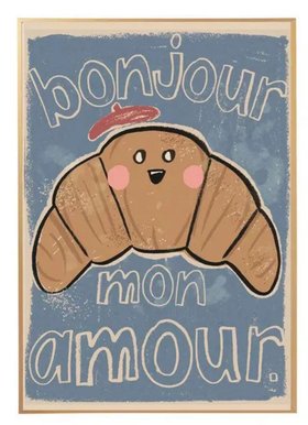 Blue Croissant Art Print 70 x 50 cm