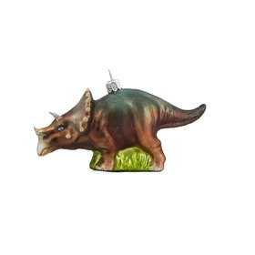 Triceratops Glass Christmas Tree Decoration