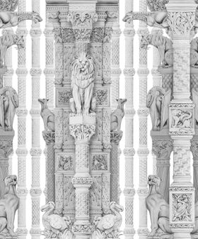 DIVINE SAVAGES X NHM HIERARCHY 'Pencil Grey' WALLPAPER