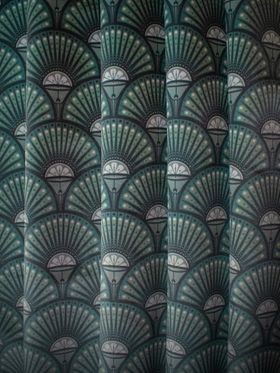 DIVINE SAVAGES DECO MARTINI 'ARSENIC' Recycled Velvet Fabric by the metre