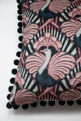 Divine Savages ZSA ZSA  'CANDY'  Recycled Velvet Pom Pom Cushion