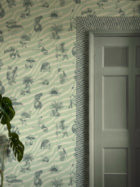 DIVINE SAVAGES X PIKES IBIZA 'CLUB TROPIKANA' in 'POOLSIDE PISTACHIO' & 'STALLION' BORDER in 'PISTACHIO'