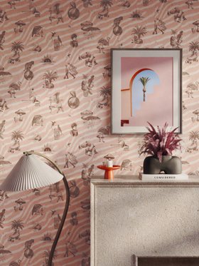 DIVINE SAVAGES X PIKES IBIZA 'CLUB TROPIKANA' in 'PEACH MELBA'  WALLPAPER