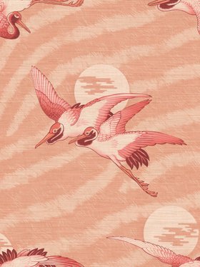 DIVINE SAVAGES X PIKES IBIZA SUNSET DREAMS 'PEACH PALOMA' GRASSCLOTH WALLPAPER