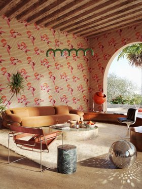 DIVINE SAVAGES X PIKES IBIZA SUNSET DREAMS 'ORANGE SPRITZ' GRASSCLOTH WALLPAPER LIFESTYLE 16