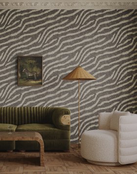 DIVINE SAVAGES ZALLION 'LIQUORICE' WALLPAPER LIFESTYLE