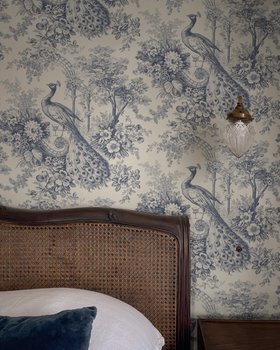 DIVINE SAVAGES MARQUIS DE PLUME WALLPAPER IN ' QUILL INK' LIFESTYLE 5