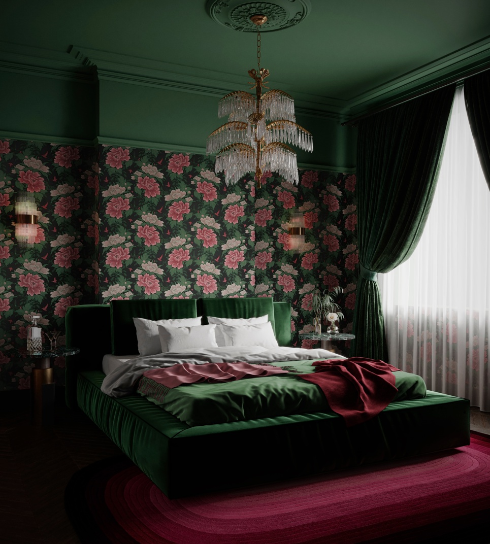 BLOOMIN' MARVELLOUS 'BLUSH GREEN' WALLPAPER by Divine Savages