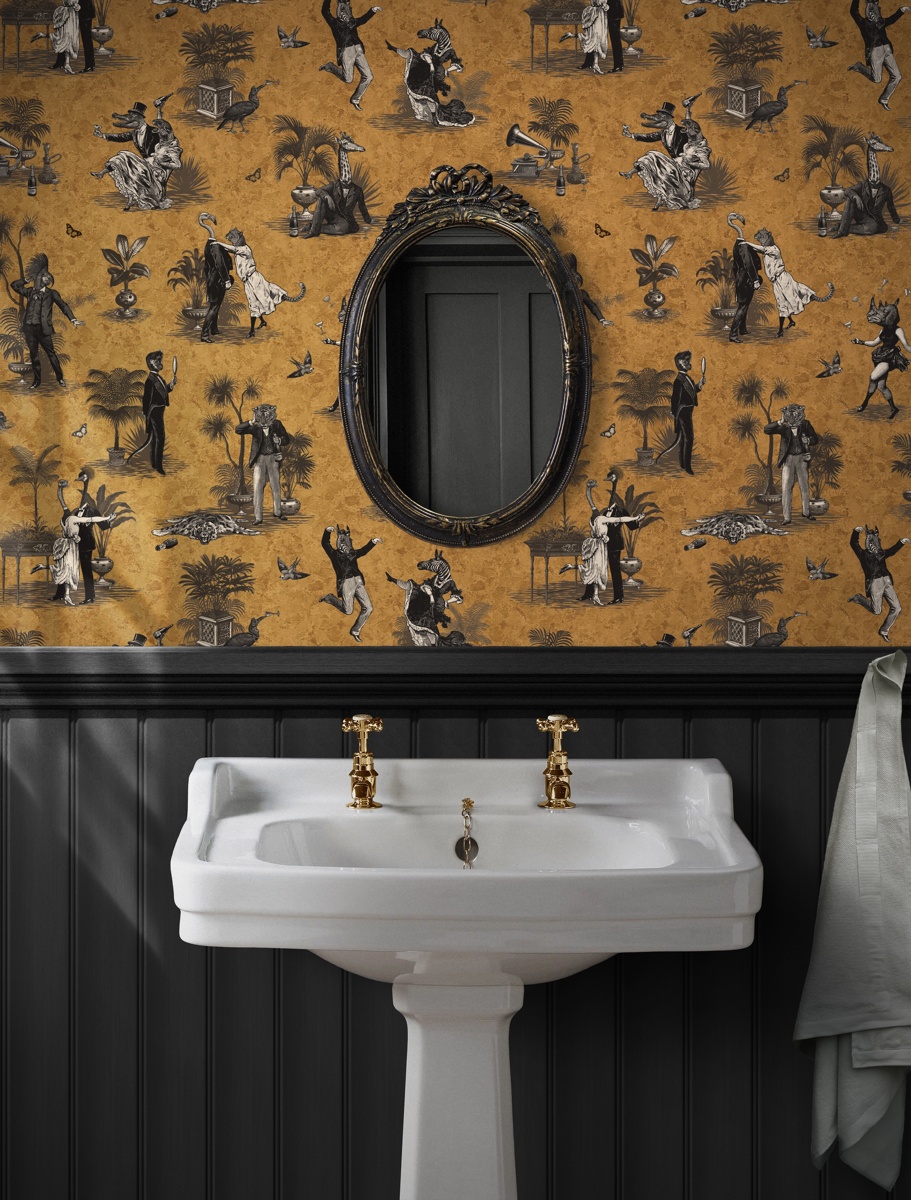 DIVINE SAVAGES SAFARI SOIREE 'GOLD LEAF' WALLPAPER