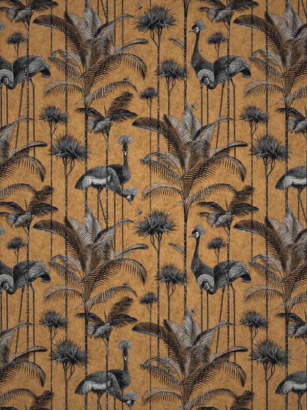 DIVINE SAVAGES CRANE FONDA 'GOLD LEAF' WALLPAPER LIFESTYLE Copy