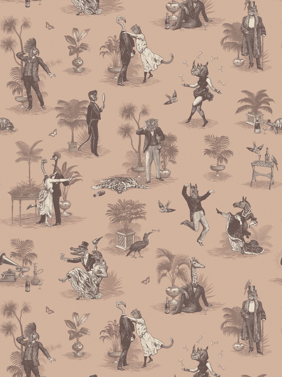 DIVINE SAVAGES SAFARI SOIREE 'MUSHROOM' WALLPAPER 1