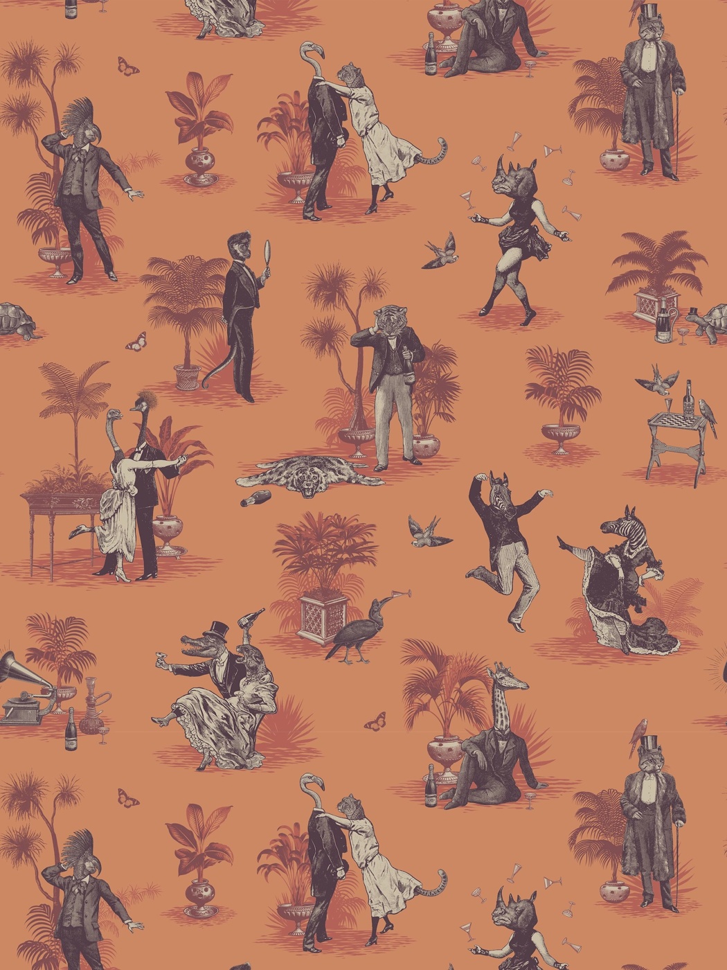 DIVINE SAVAGES SAFARI SOIREE 'Marmalade' WALLPAPER