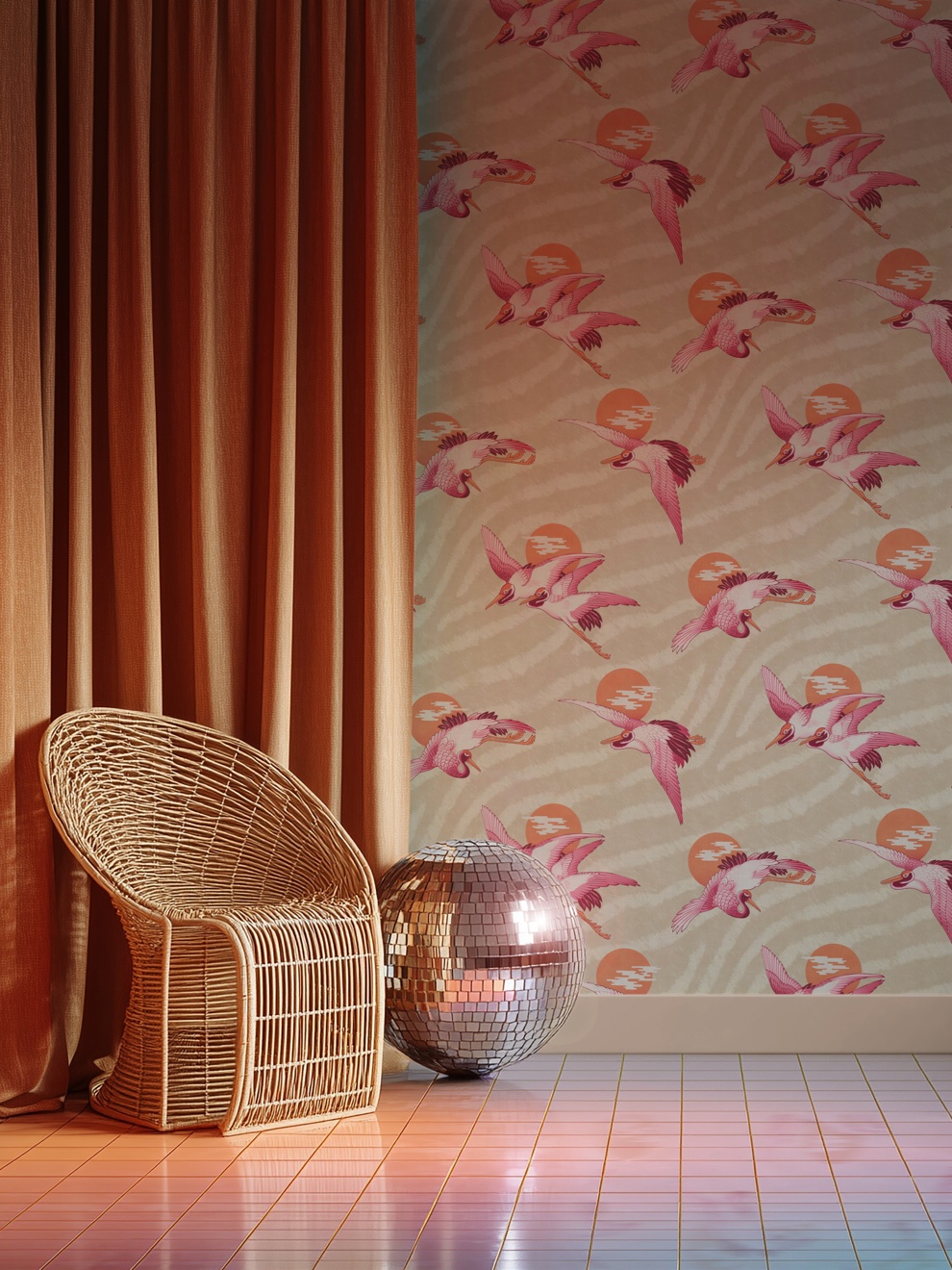 DIVINE SAVAGES X PIKES IBIZA 'SUNSET DREAMS' in 'ORANGE SPRITZ' WALLPAPER