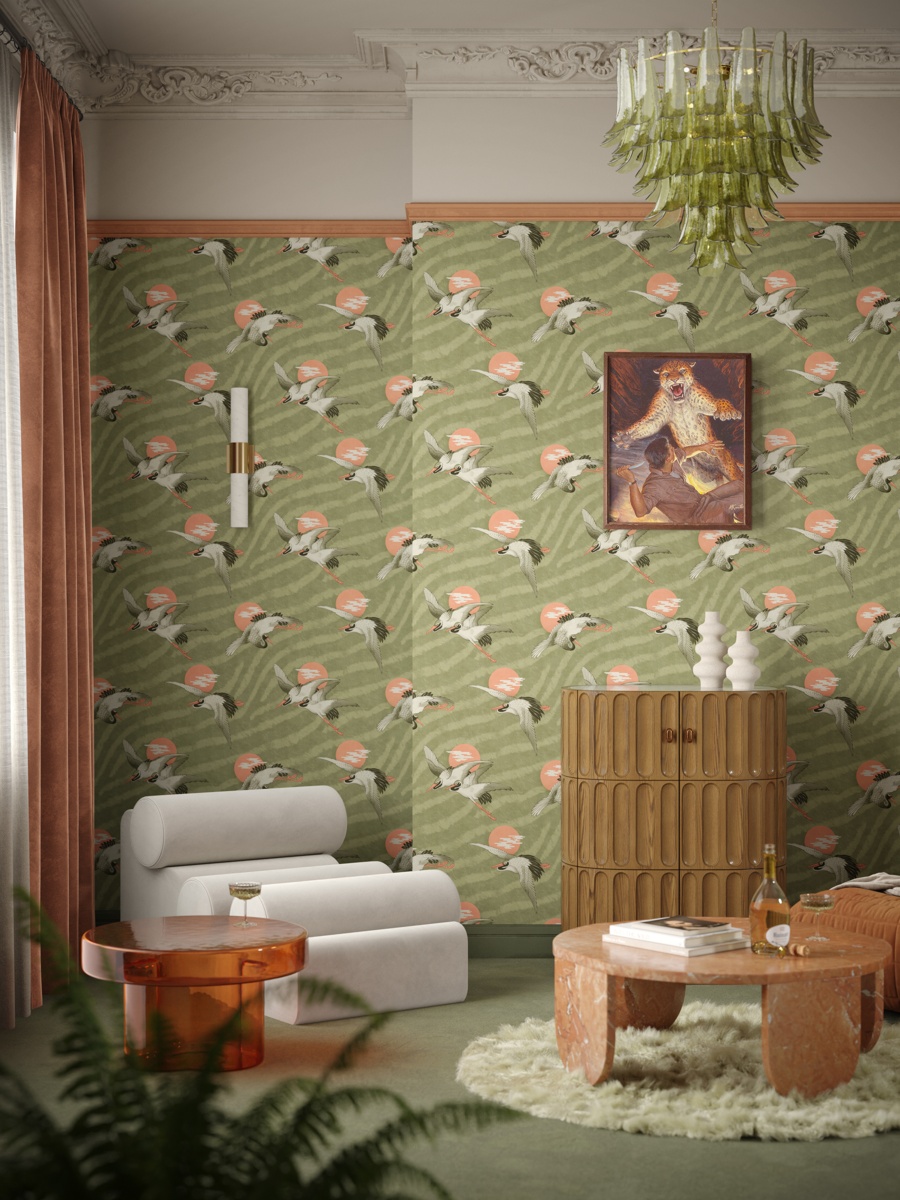DIVINE SAVAGES X PIKES IBIZA 'SUNSET DREAMS' in  'MARTINI OLIVE'  WALLPAPER