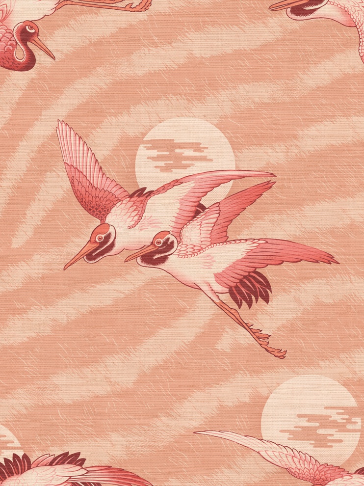 DIVINE SAVAGES X PIKES IBIZA SUNSET DREAMS 'PEACH PALOMA' GRASSCLOTH WALLPAPER