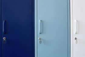Mustard Made lockers - The Skinny in Navy, Ocean + Chalk Styled