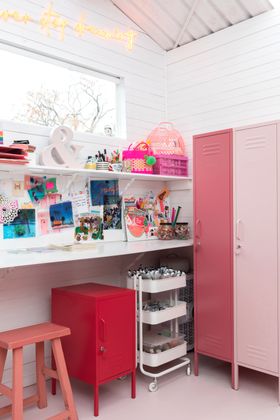 Mustard Made - office lockers, Poppy red, blush, berry - The Shorty + The Skinny