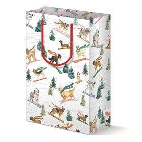 Geschenktasche Ski Hunde Winter