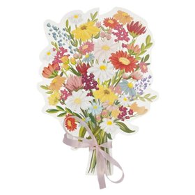 Grußkarte Blumenstrauß mit Schleife