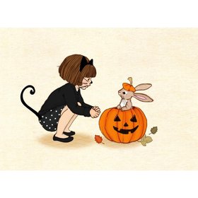 Postkarte Belle & Boo Halloween Freunde