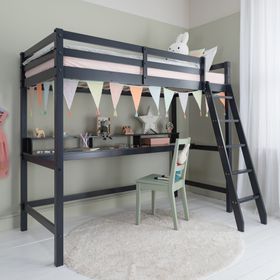 Thomas High Sleeper with Thea Desk in Black