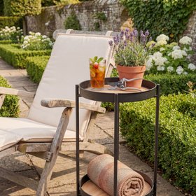 Solna Garden Patio Occasional Side Table in Black