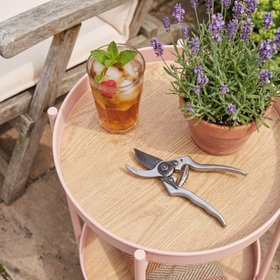 Solna Garden Patio Occasional Side Table in Blush Pink