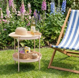 Solna Garden Patio Occasional Table in Blush Pink